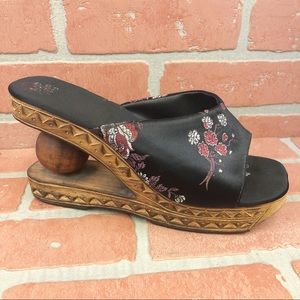 Vintage Carved Wedge Platforms